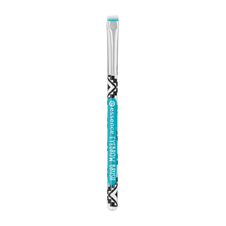 A blue and white eyeliner with a black and white Essence - Eyeshadow Brush design.