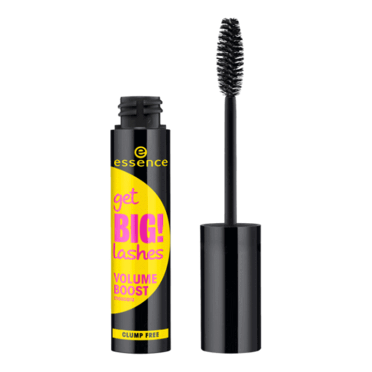 Essence Get Big! Lashes Volume Boost Mascara in black and yellow.