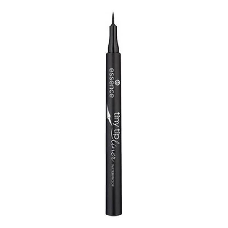 Essie eyeliner in black on a white background with Essence - Tiny Tip Liner Waterproof 01.