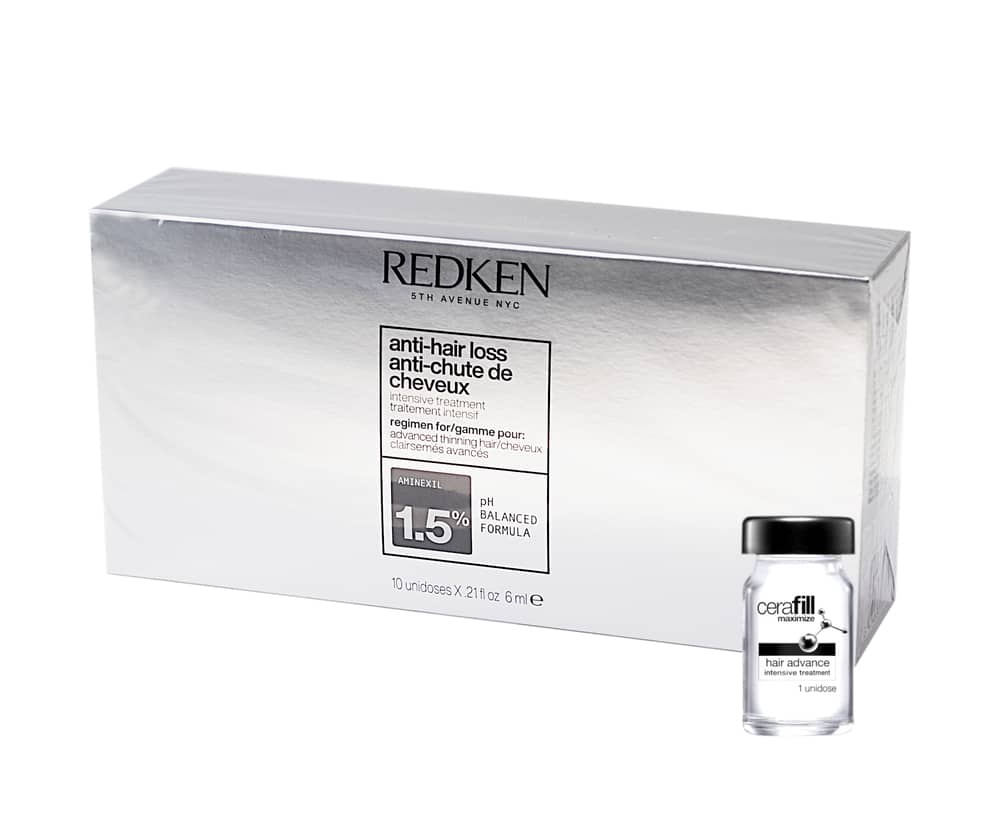 Redken's Cerafill Maximize Aminexil Ampules in a 10x6ml size.