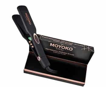 Motoko hair straightener in black and rose gold.