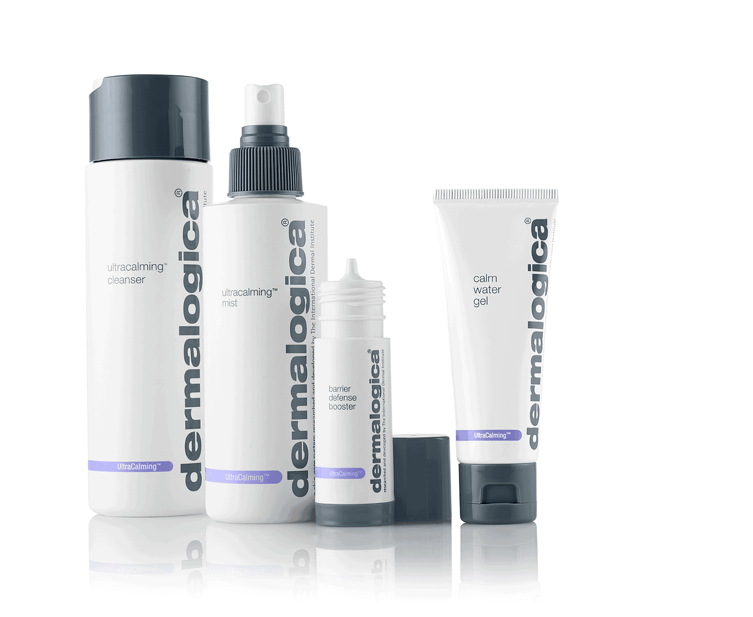 Dermalogica skin care products on a white background.