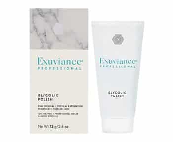 Exuviance professional glycolic polish combines powerful ingredients to exfoliate and rejuvenate the skin.