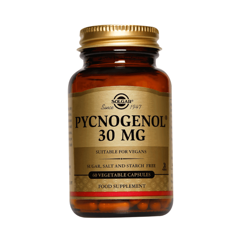 A bottle of Solgar - Antioxidants - Pycnogenol 30mg, Size: 60.
