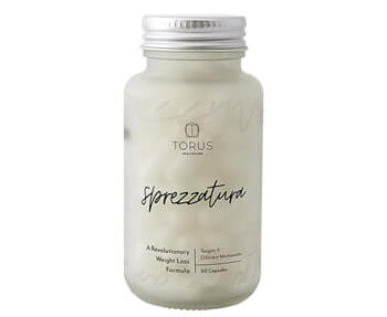 A bottle of tolus spazzini on a white background.