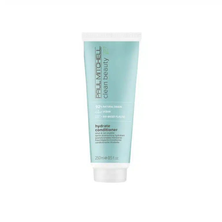 A tube of Paul Mitchell - Clean Beauty Hydrate Conditioner on a white background.