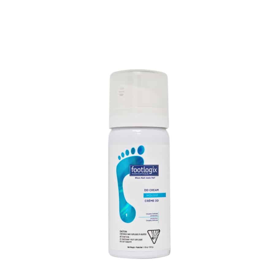A 35ml bottle of Footlogix - DD Mousse Formula foot deodorant on a white background.