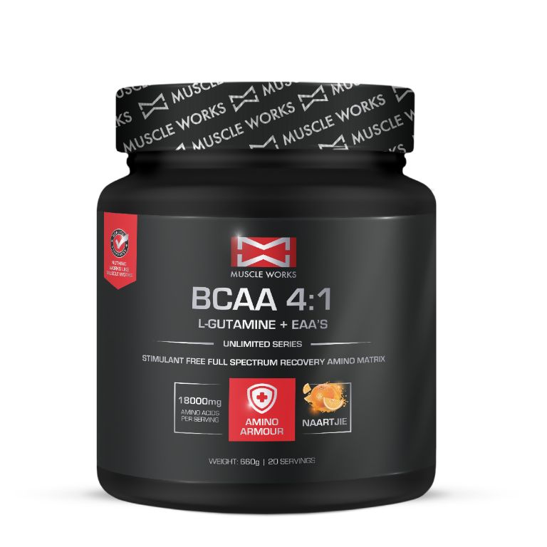 Muscle Works - BCAA 4:1+Glutamine +EAA (Recovery Amino) Orange Burst 660g