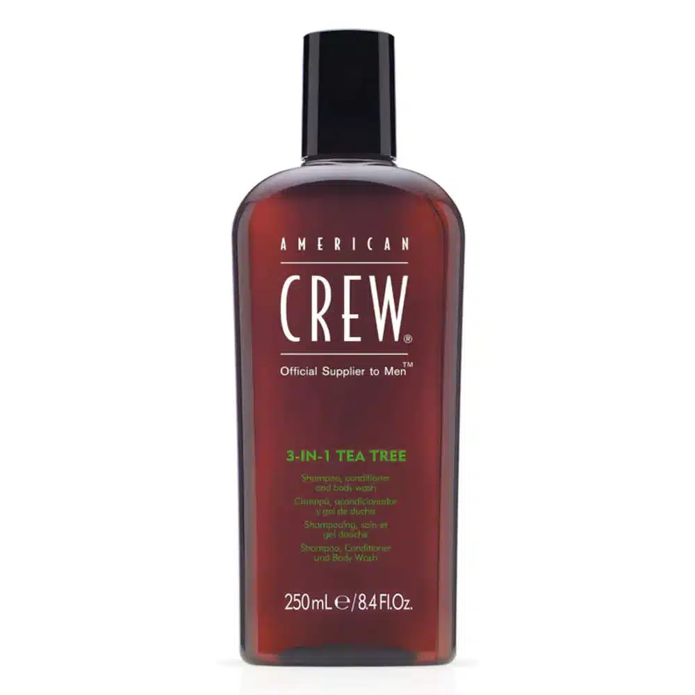 Experience the refreshing power of tea tree with American Crew 3 in 1 Shampoo Tea Tree 250ml, now available in a 250ml size.