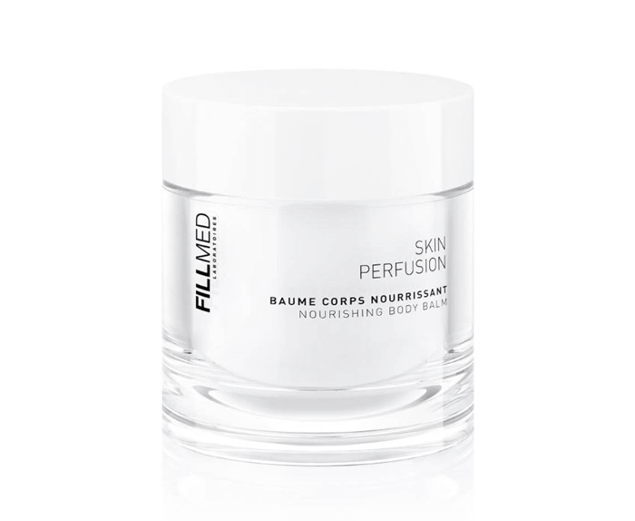 A jar of skin perfuming cream on a white background.