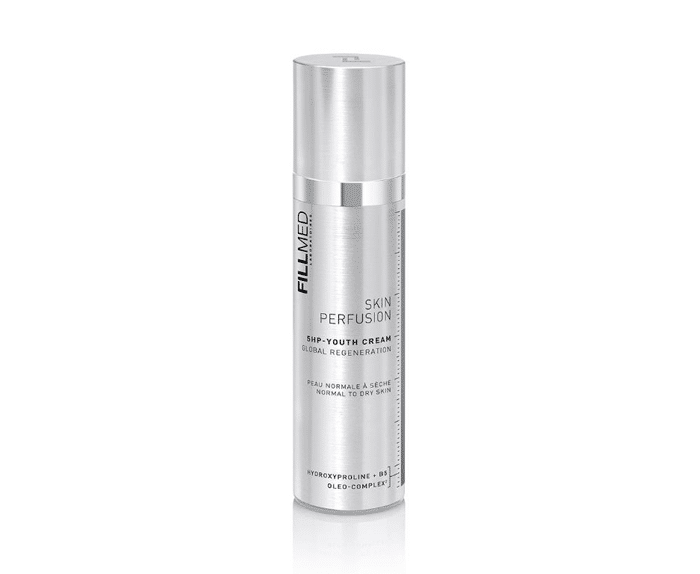 A bottle of anti - aging serum on a white background.