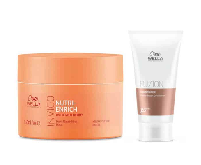 Wella nutri-enhance mask and nutri-enhance cream.