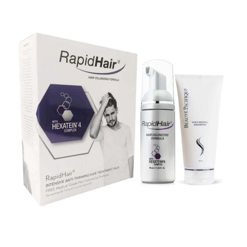 RapidHair - Anti-Thinning Treatment Pack with Dermatological Volumizing Shampoo - Male
