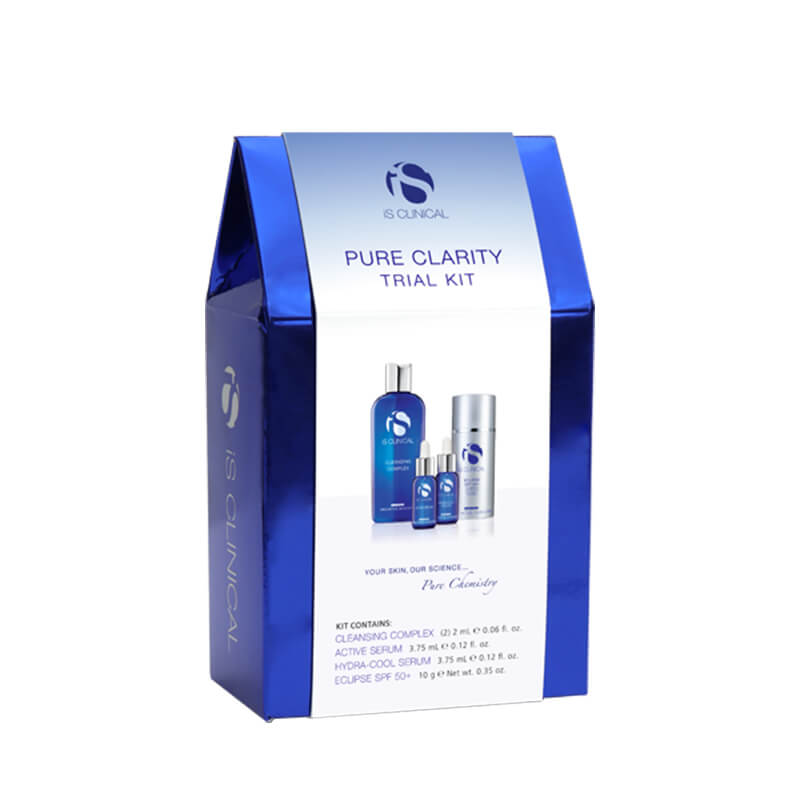 A blue box with a bottle of skin care products.