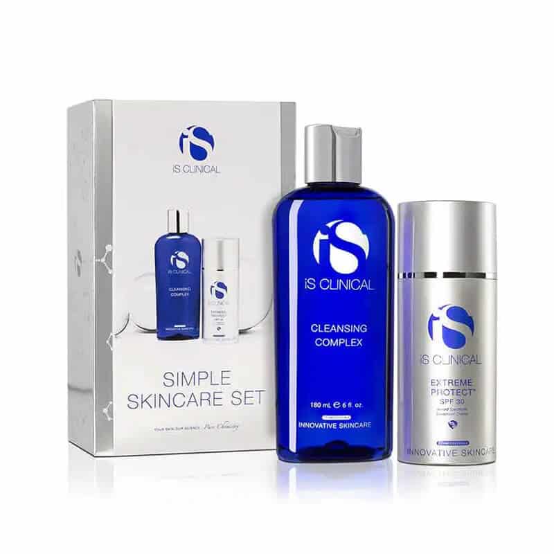 Isola simple cleansing skincare set.