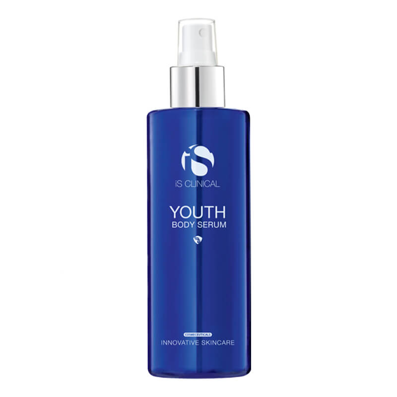 A bottle of youth spray on a white background.