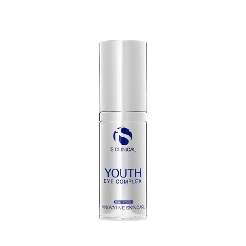 A bottle of youth serum on a white background.