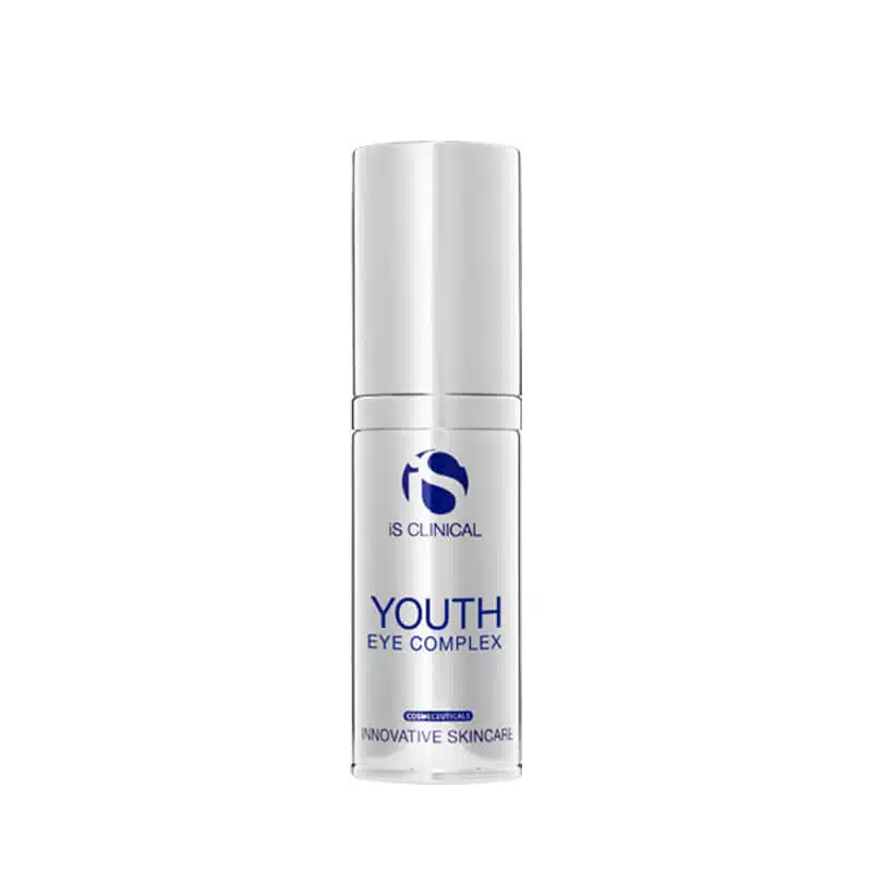 A bottle of youth serum on a white background.