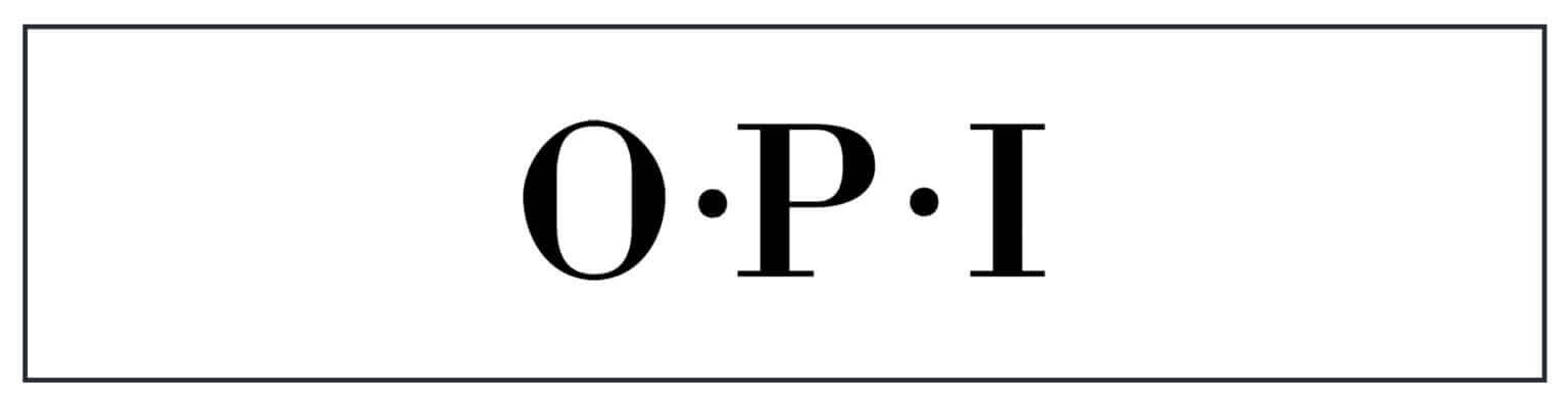 A black and white logo with the word opi.