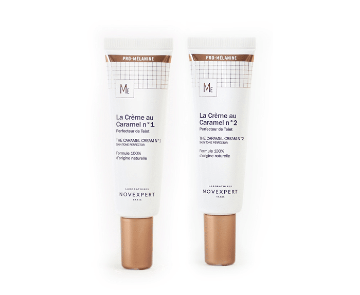 Two tubes of eye cream on a white background.