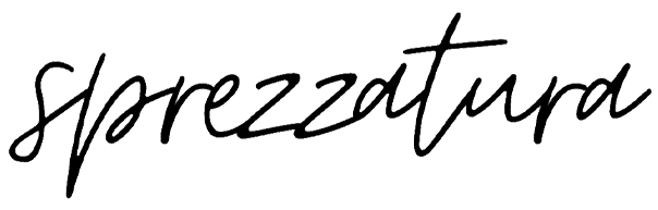 A black and white logo with the word spazzatura.
