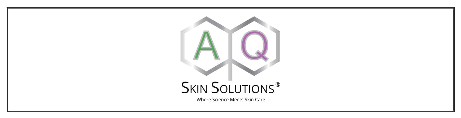 A logo for aq solutions.