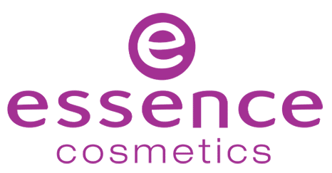 Essence makeup logo on a green background.