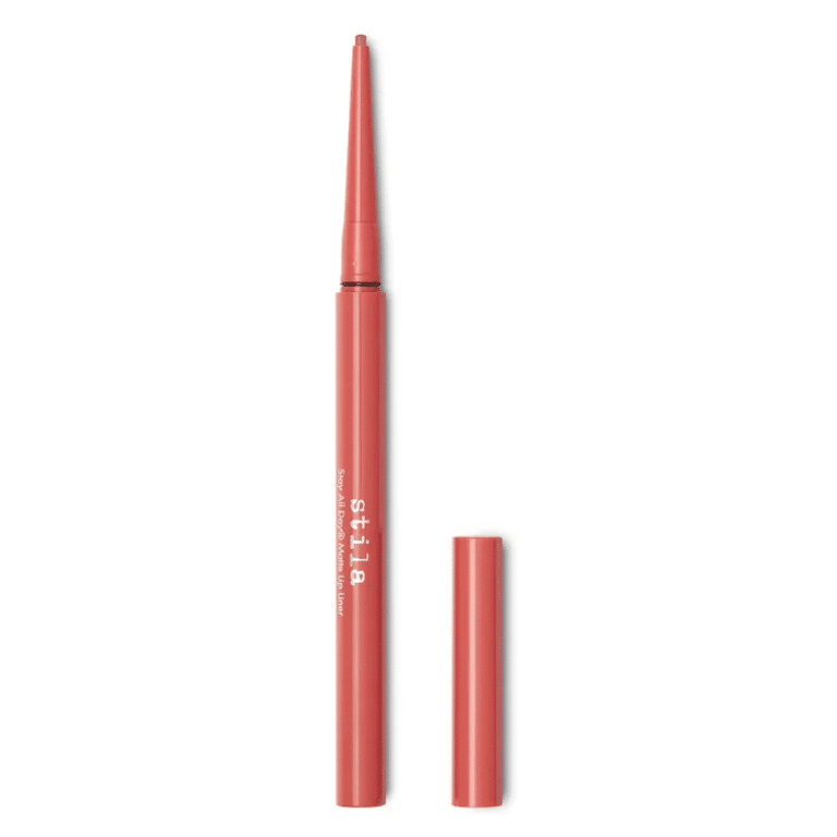 The Stila- Stay All Day Matte Lip Liner Evermore is in a coral color.