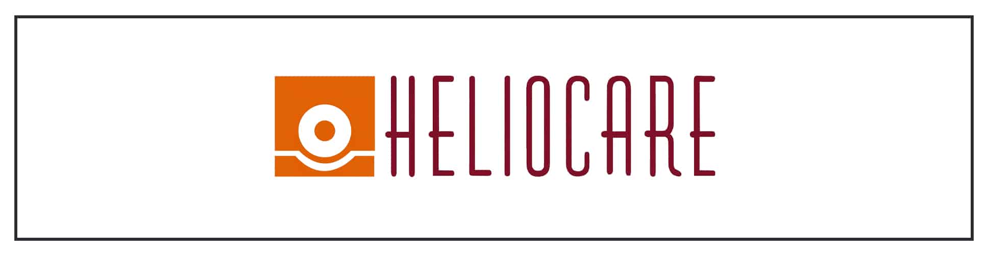 A logo with the word helicare on it.