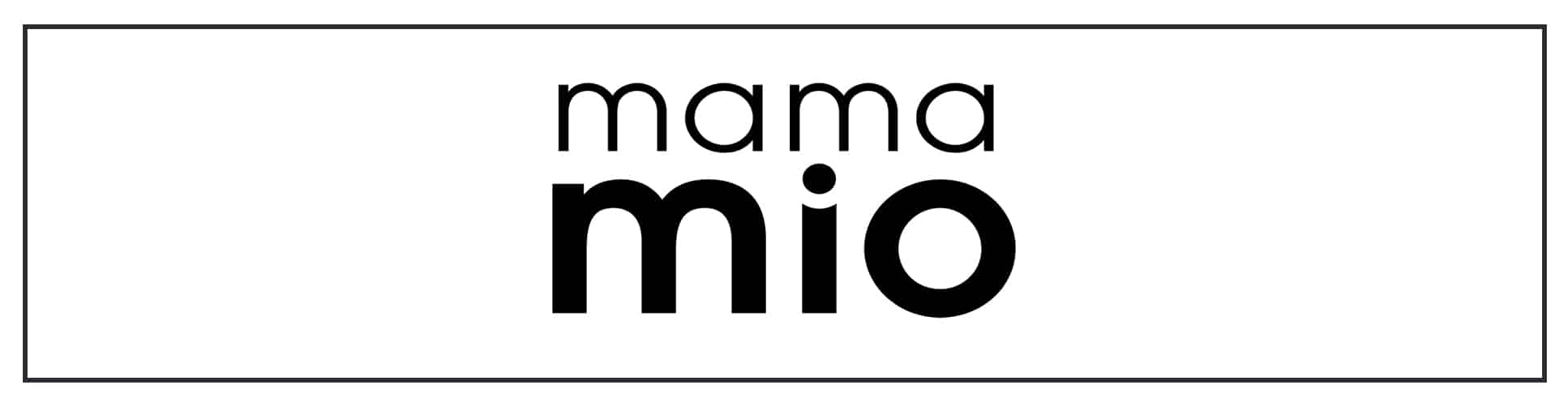 A black and white logo with the word mama omo.