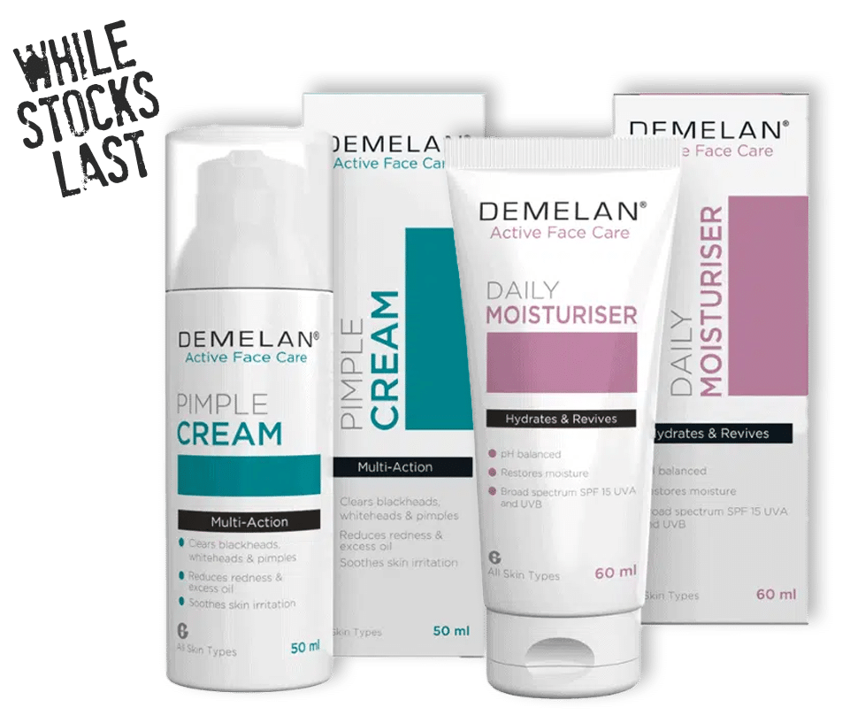 Demelan products daily care kit.