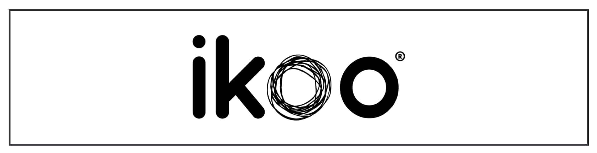 A black and white logo with the word iko.