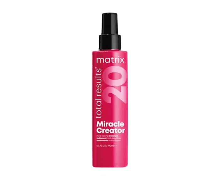 A bottle of matrix 20 miracle creator on a white background.