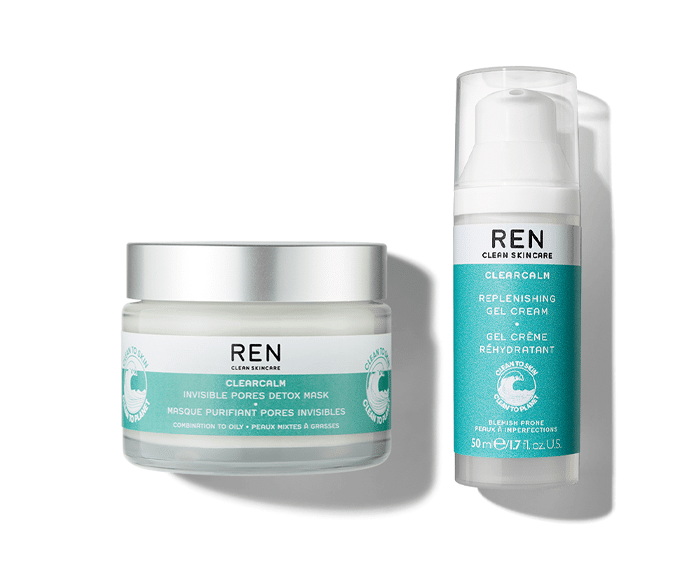 Ren anti - aging cream and eye cream on a white background.