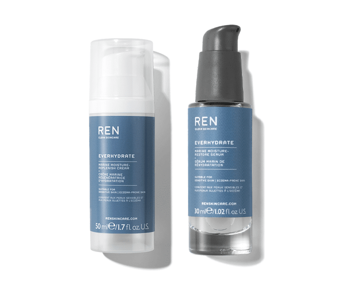 Two bottles of ren products on a white background.