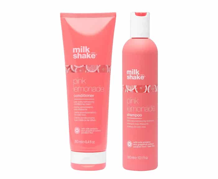 Milk shake pink shampoo and conditioner.