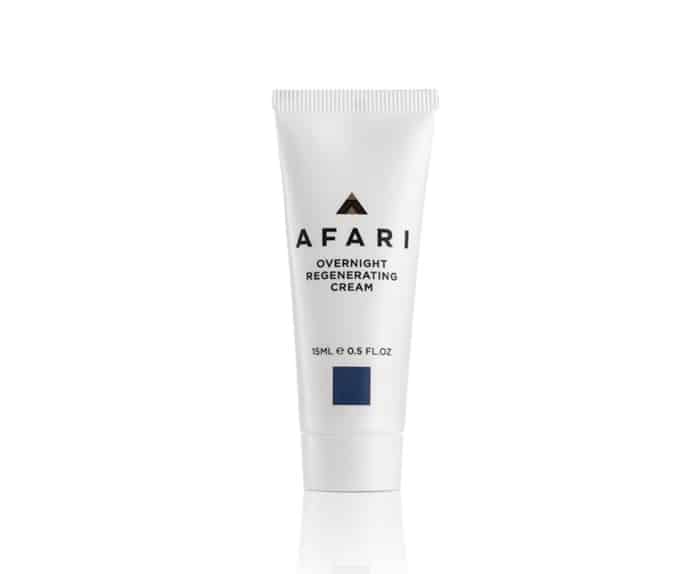 A tube of afari anti-aging cream on a white background.