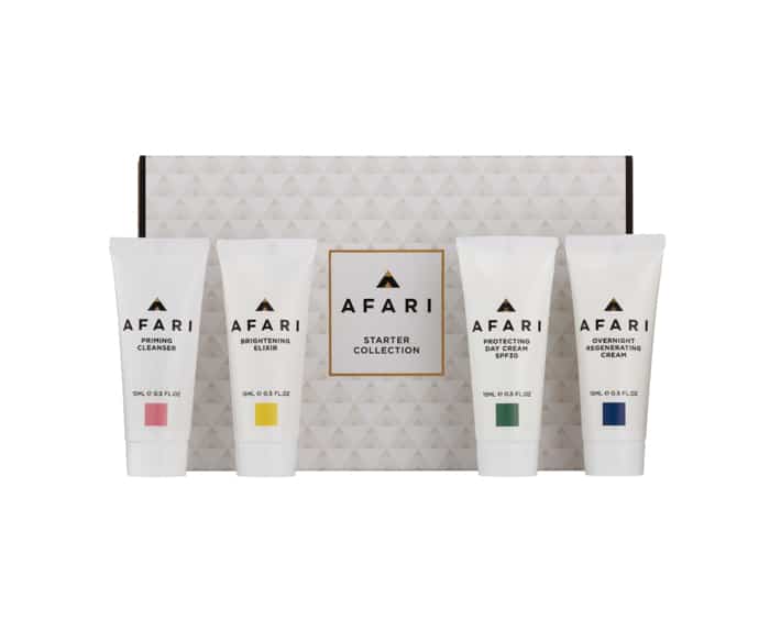 Afari face care set in a white box.