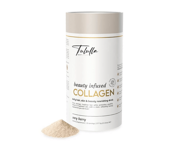 Thule collagen powder on a white background.