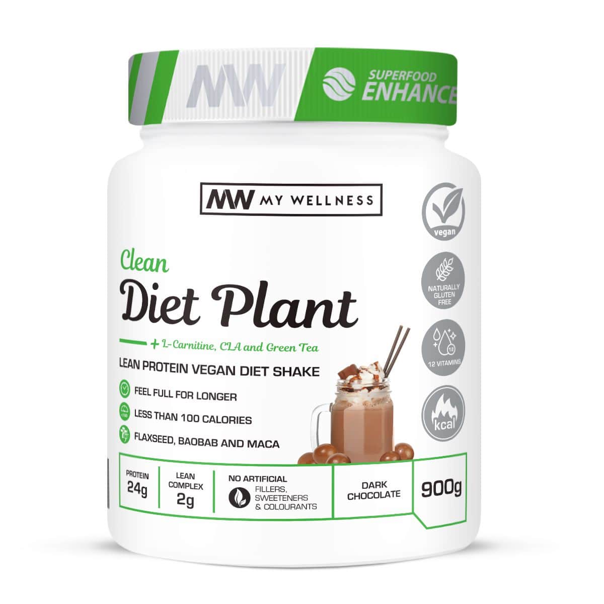 My Wellness - Clean Diet Plant 900g - Belgium Chocilate