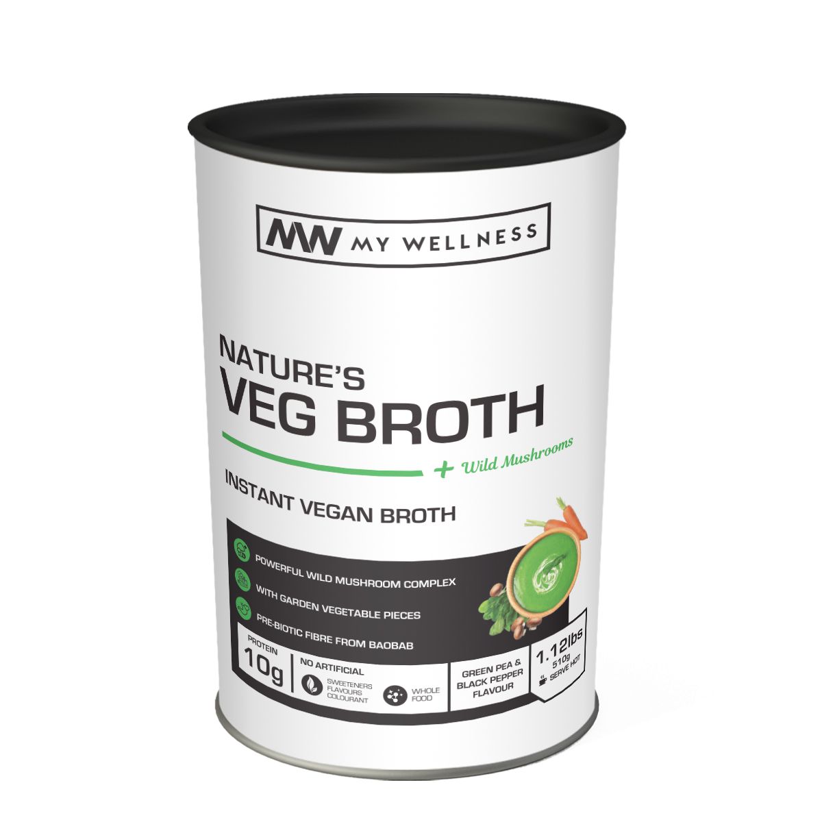 My Wellness - Natures Veg Broth 510g - Pea and Black Pepper