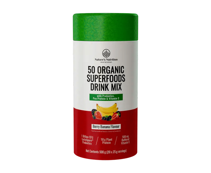 50 organic superfoods drink mix.