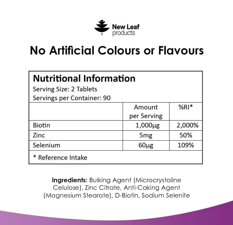 New Leaf Biotin 1000mcg 180 T 3 New Leaf Biotin 1000mcg 180 T