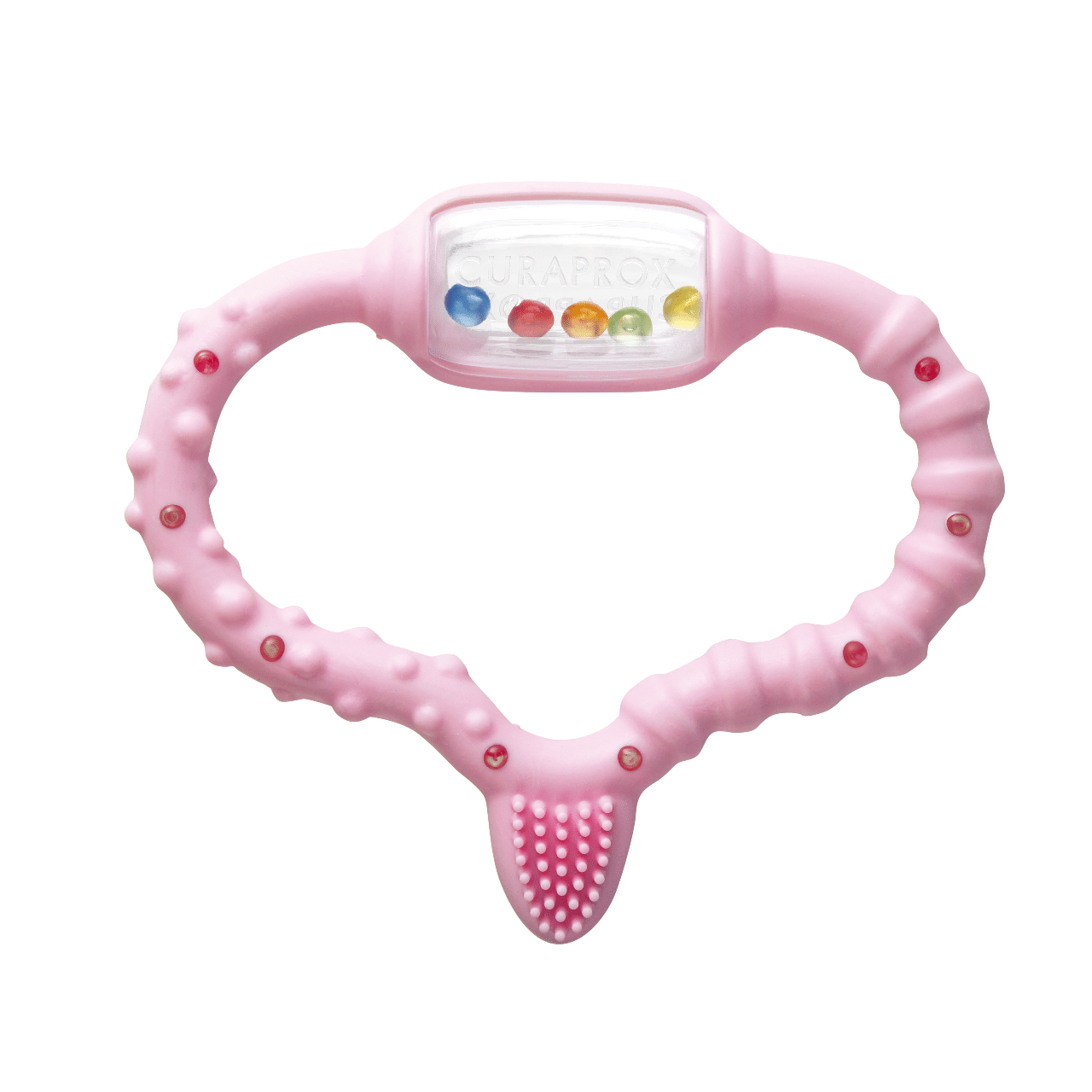Curaprox Teething ring Pink(0-24 M) 1 Curaprox Teething ring Pink(0-24 M)