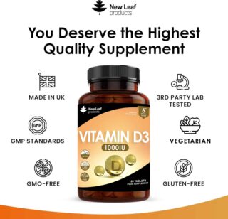 New Leaf D3 Tablets 180 T 5 New Leaf D3 Tablets 180 T