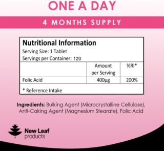 New Leaf Folic Acid Tablets 120 T