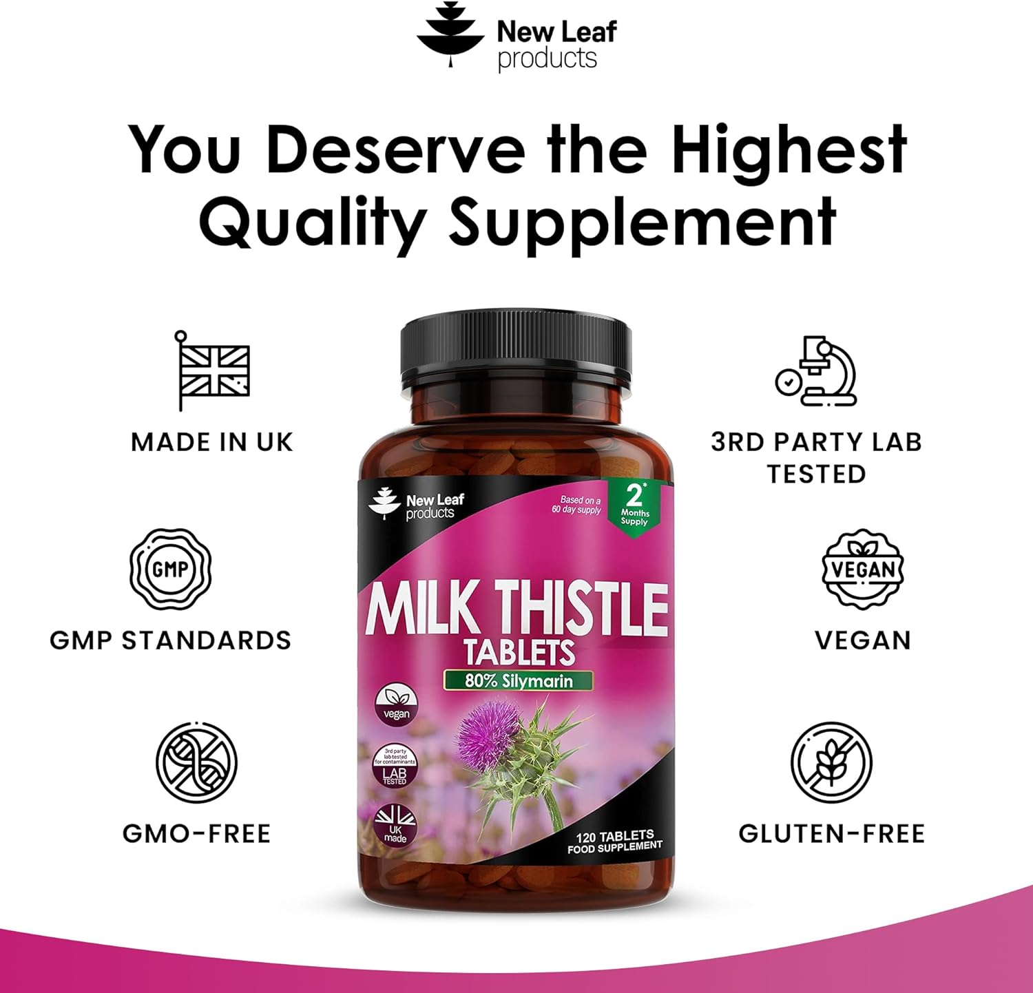 New Leaf Milk Thistle Tablets 120 T 3 New Leaf Milk Thistle Tablets 120 T
