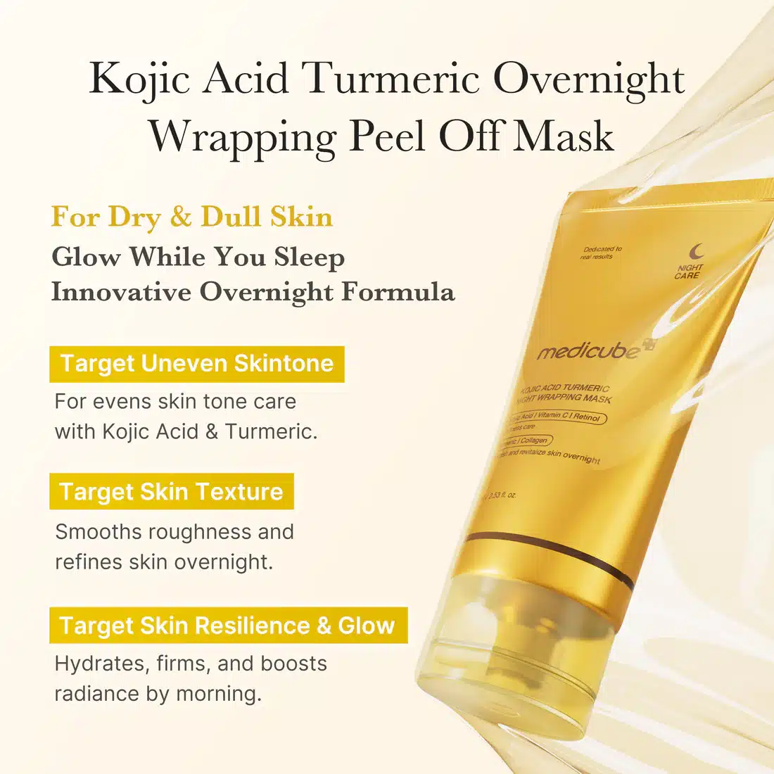 MEDICUBE Kojic Acid Turmeric Night Wrapping Mask 75ml 4 MEDICUBE Kojic Acid Turmeric Night Wrapping Mask 75ml